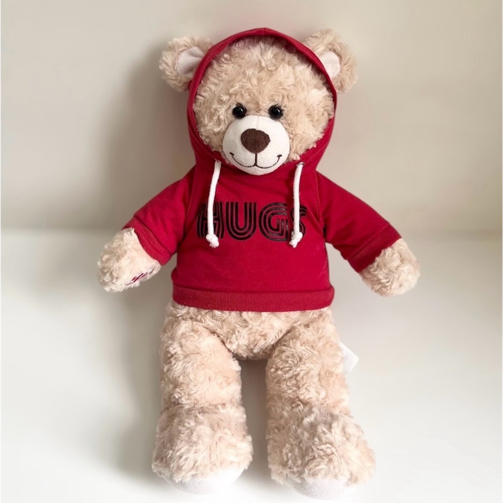 Build A Bear Workshop Happy Hugs 16” Teddy Bear Red Hoodie Stuffed Animal Plush